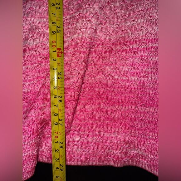 Misook Pink Ombre Textured Knit Open Front Cardi with contrast trim Size 1X NWOT - Picture 6 of 6
